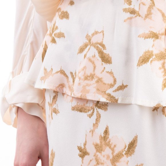 NWT GANNI St. Pierre Floral-print Crepe De Chine Peplum Mini Skirt - Picture 8 of 11